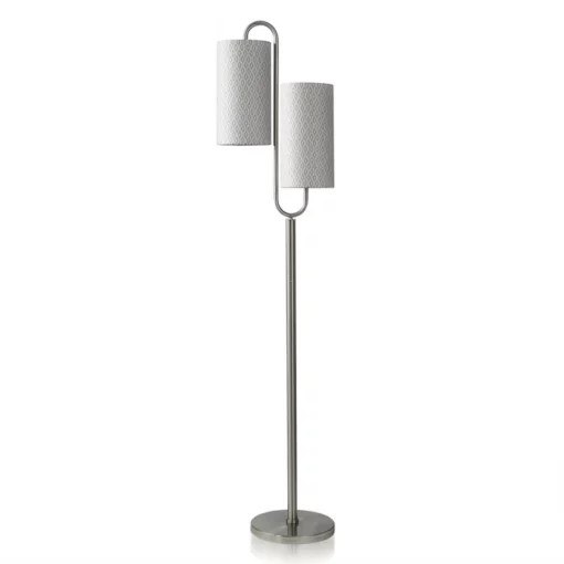 MODERN FLOOR LAMP-BRUSHED STEEL