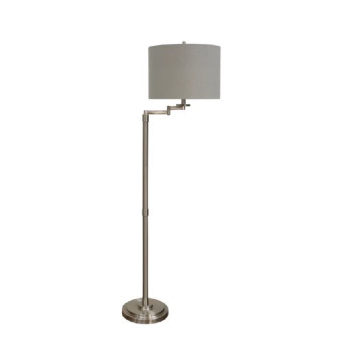 SWING FLOOR LAMP-BRUSHED STEEL