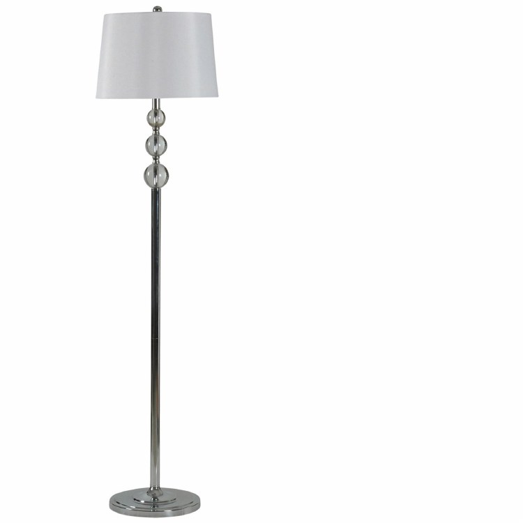 CHROME & GLASS FLOOR LAMP