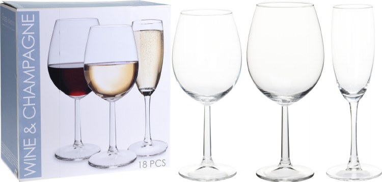 WINE & CHAMPAGNE GLASS-SET/18