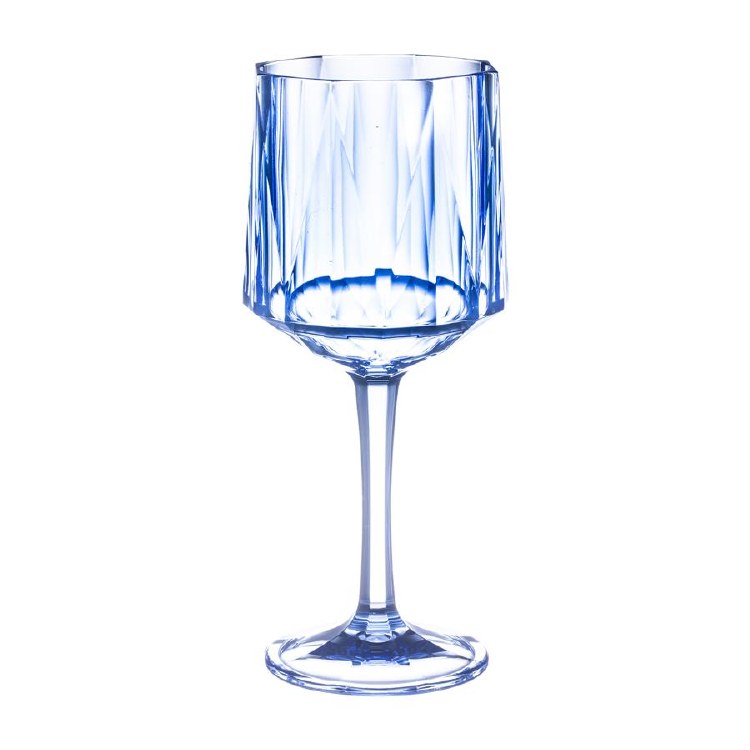 DIAMOND WINE GLASS-BLUE