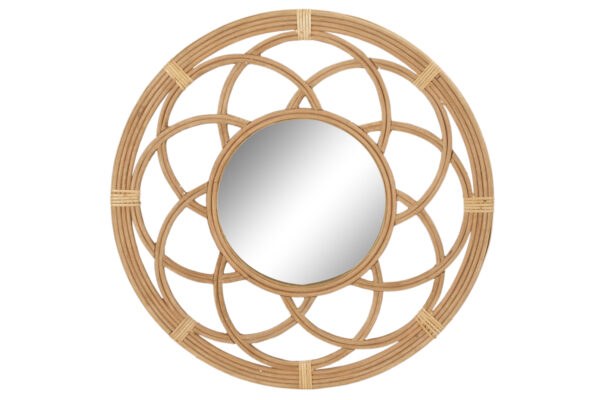 ROUND RATTAN MIRROR-NATURAL