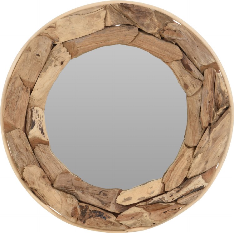 RECLAIMED TEAK ROUND MIRROR