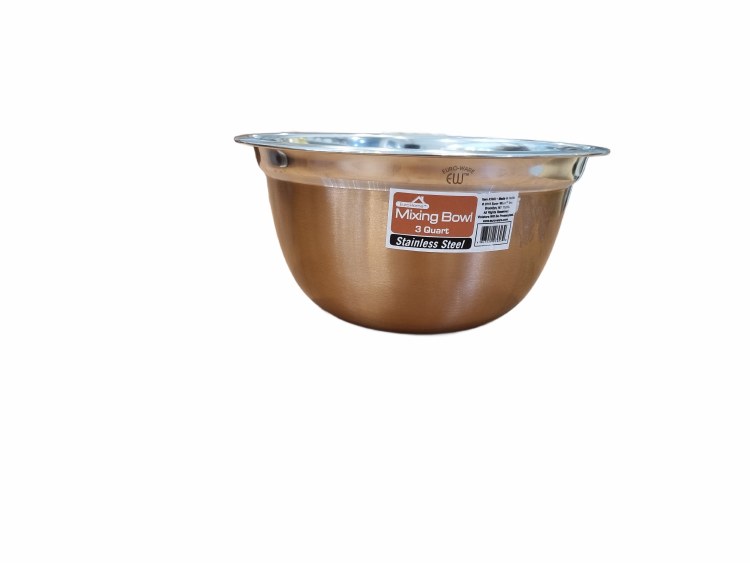 MIXING BOWL STAINLESS STEEL & COPPER-SMALL