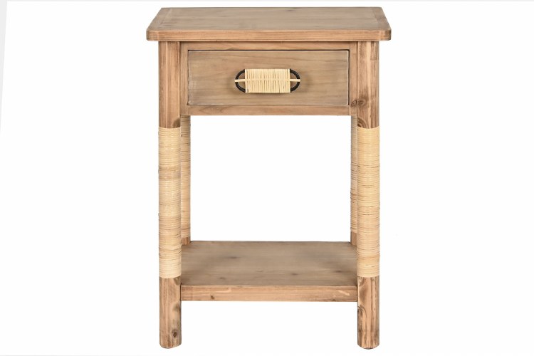 SPRUCE NIGHTSTAND-RATTAN-1 DRAWER