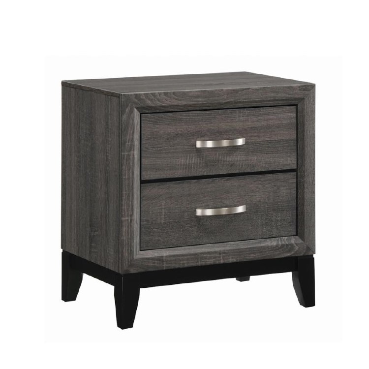 WATSON NIGHTSTAND 2 DRAWER-GREY/BLACK