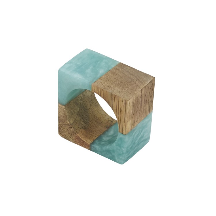 RESIN NAPKIN RING-AQUA