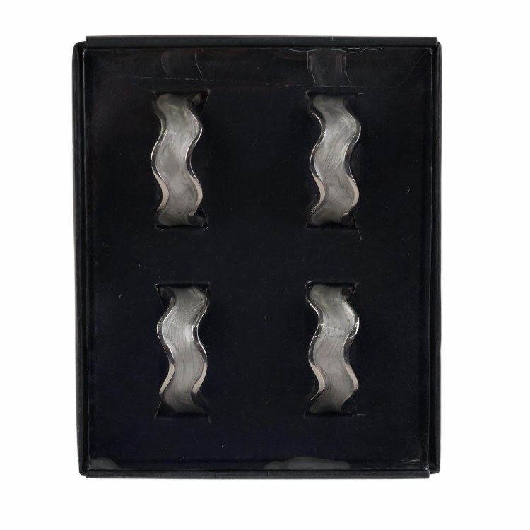 ZIG ZAG NAPKIN RING -SILVER