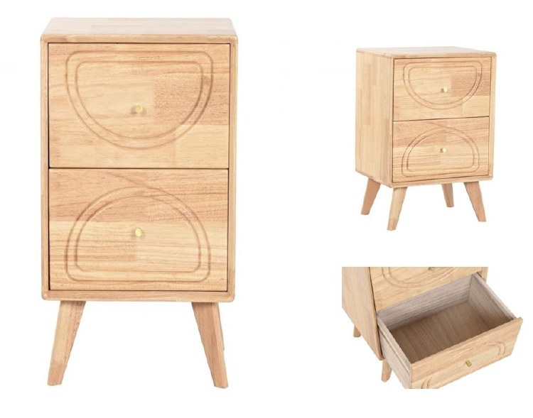 RUBBERWOOD NIGHTSTAND W/2 DRAWERS