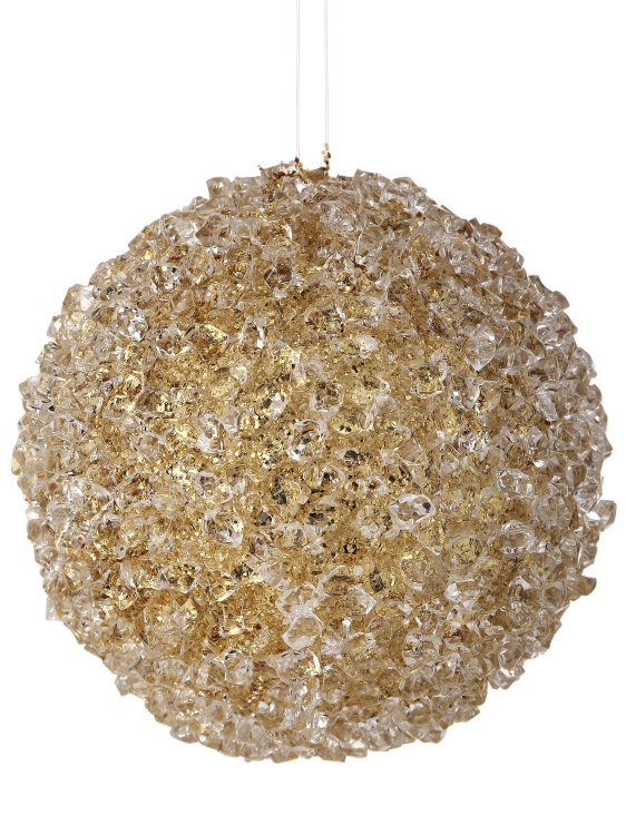 ORNAMENTAL ICED GLITTER BALL-CHAMPAGNE