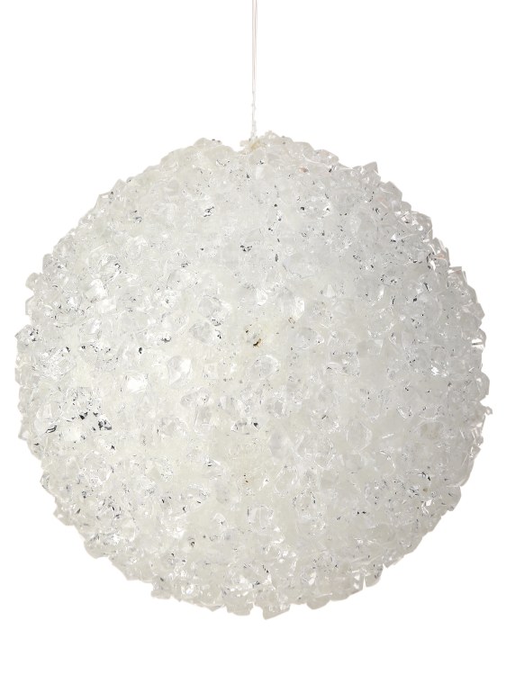 ORNAMENTAL ICED GLITTER BALL-WHITE