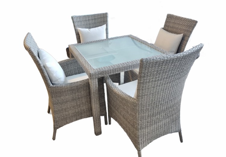 DINING TABLE W/CHAIRS-GREY-OUTDOOR