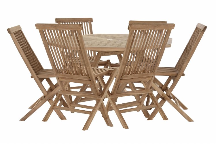 DINING TABLE W/6 CHAIRS-TEAK