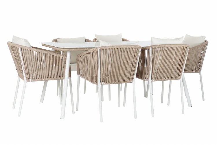 DINING TABLE WITH 6 CHAIRS- ROPE