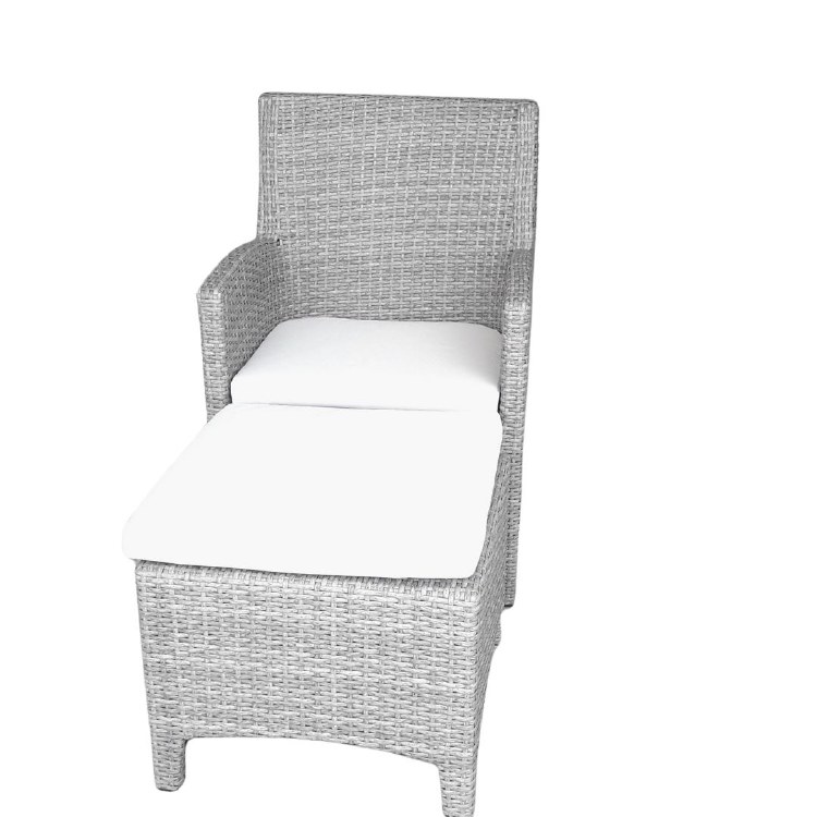 ARMCHAIR WITH OTTOMAN-GREY-OUTDOOR