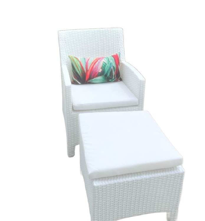 ARMCHAIR W/OTTOMAN- WHITE