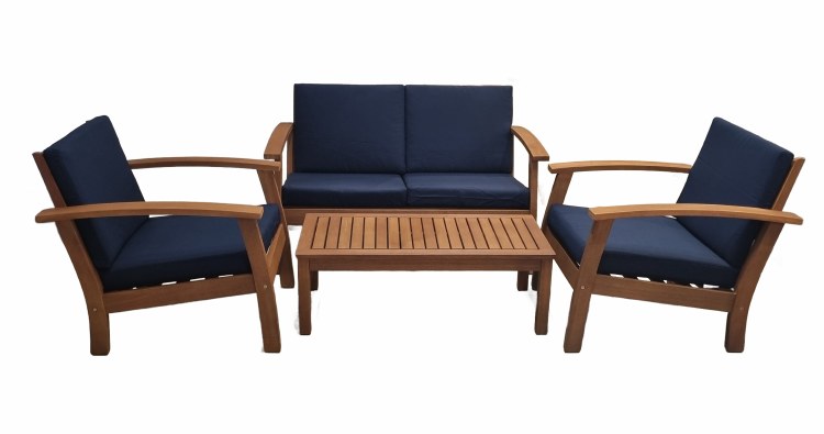 KINGSBURY OUTDOOR 4 PIECE SOFA SET-BLUE