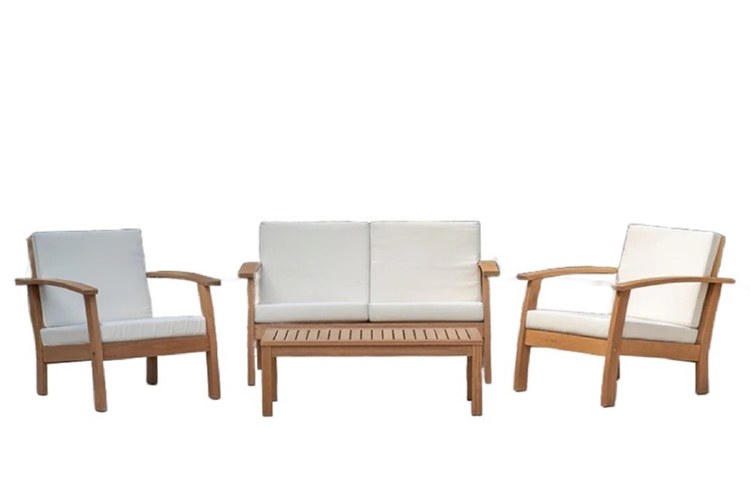 KINGSBURY OUTDOOR 4 PIECE SOFA SET-WHITE