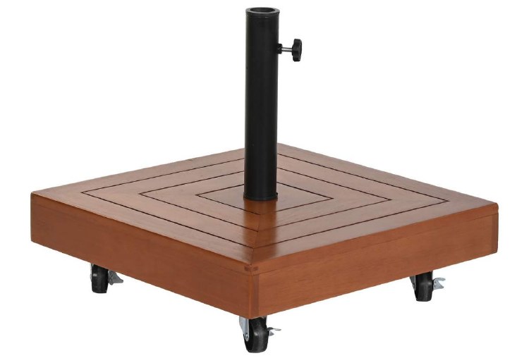 OUTDOOR UMBRELLA BASE WITH WHEELS-EUCALYPTUS
