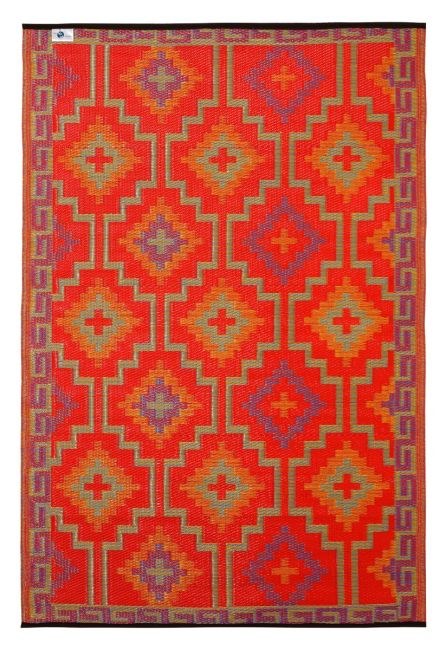 LHASA OUTDOOR RUG-ORANGE & VIOLET-4FT X 6FT