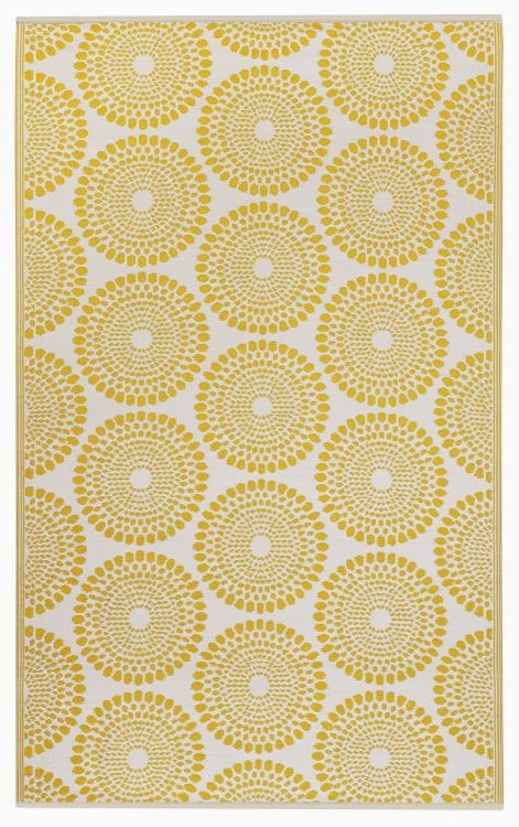 MEDALLION OUTDOOR RUG-YELLOW- 5FT X 8FT