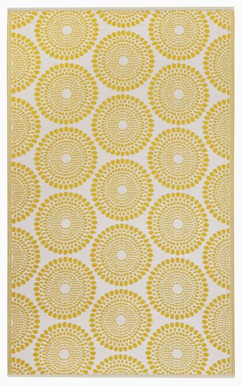 RIO MEDALLION YELLOW OUTDOOR RUG- 6FT x 9FT