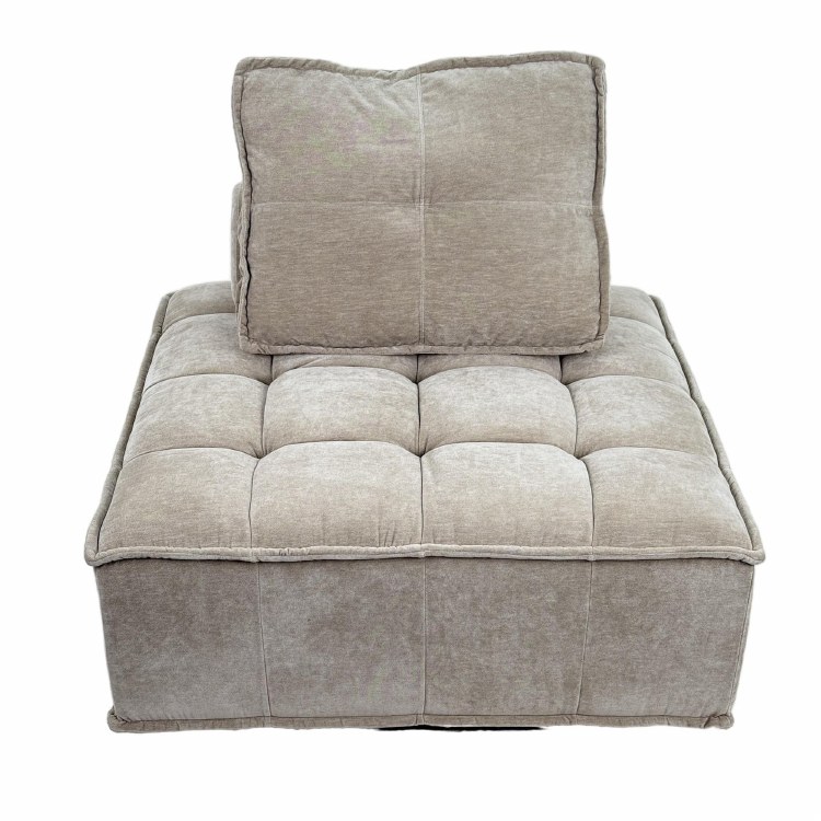 OTTOMAN W/BACKREST-LT BRWN