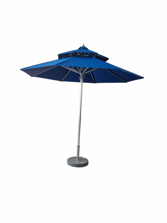 OUTDOOR  UMBRELLA W/BASE-BLUE