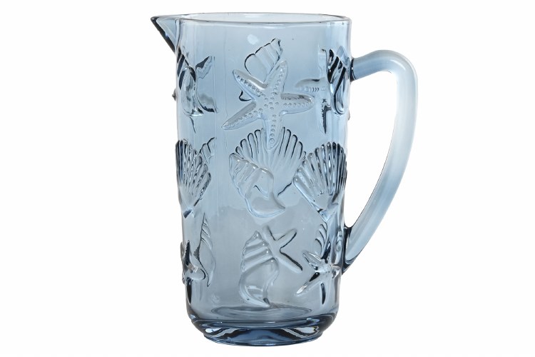 PITCHER GLS SHELL BLUE