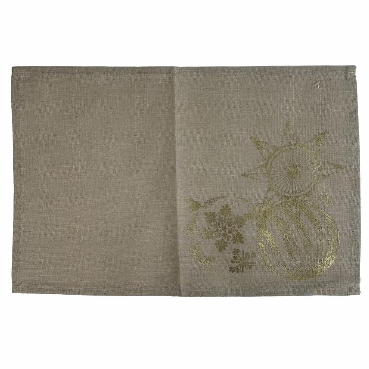 PLACEMAT W/GLD DESIGN-GRY