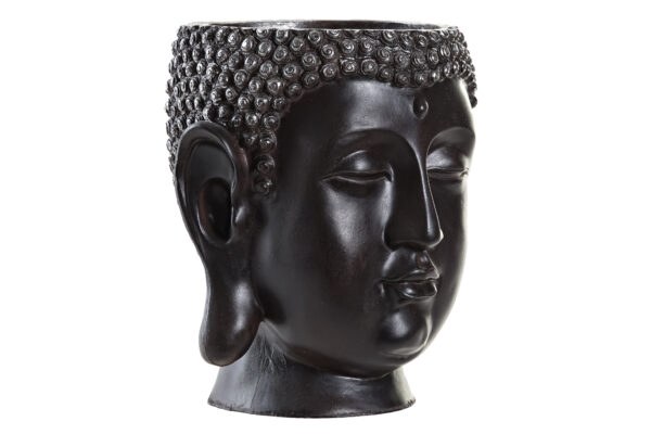 BUDDHA RESIN PLANTER-BLACK