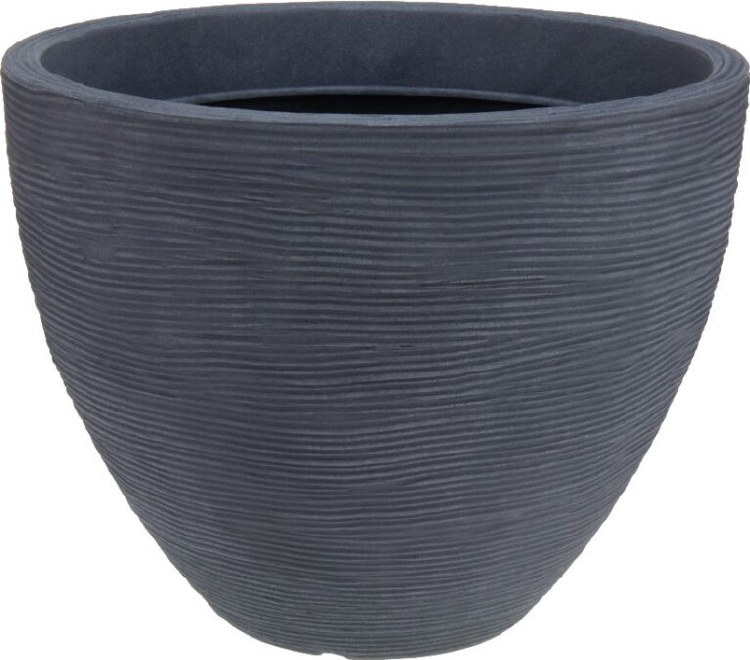 RIBBED PLANTER -GREY