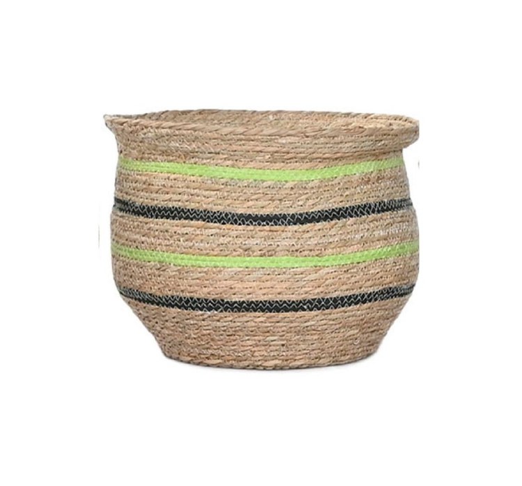 ROPE PLANTER GREEN STRIPE- EXTRA LARGE