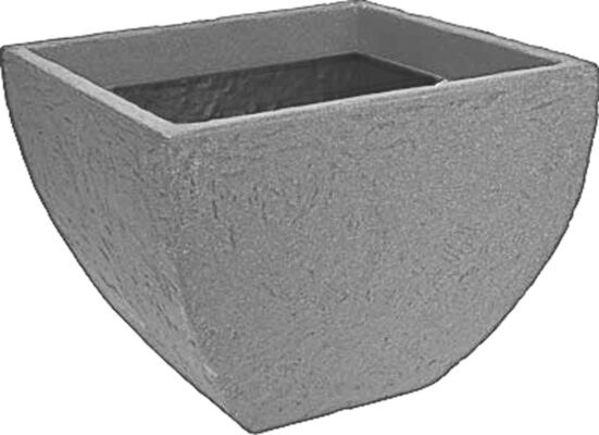 STONE SQUARE PLANTER-LIGHT GREY