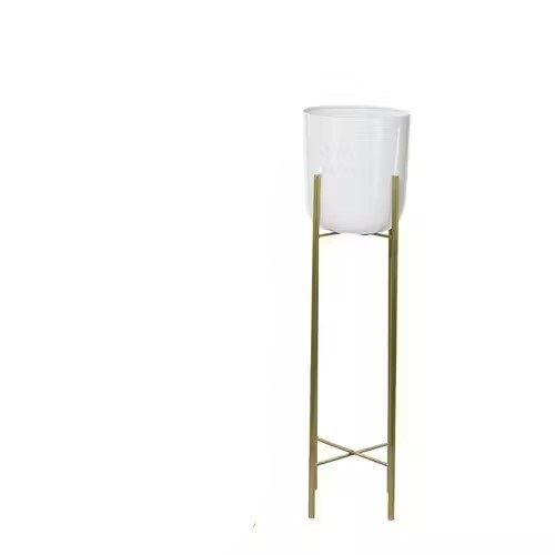 WHTIE & GOLD PLANTER-SMALL