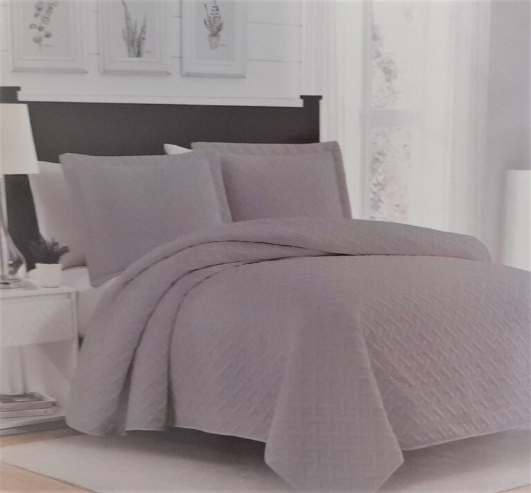 BELLA SILVER QUILT SET-FULL/QUEEN