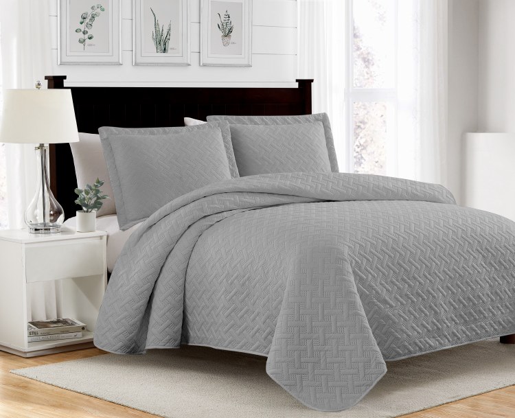 BELLA SILVER QUILT SET-KING