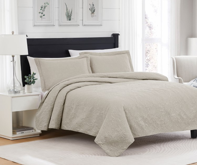 MILA QUILT SET-SILVER-QUEEN