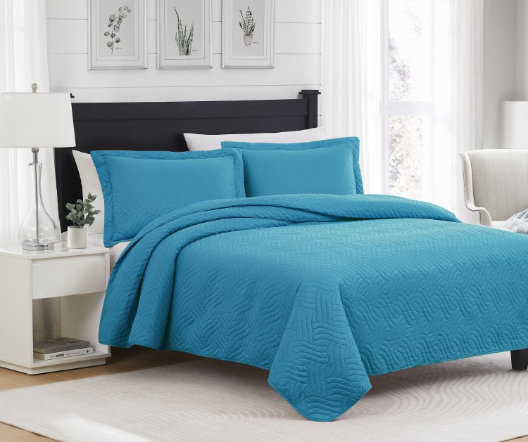 RUBY QUILT SET QUEEN- MD BLUE