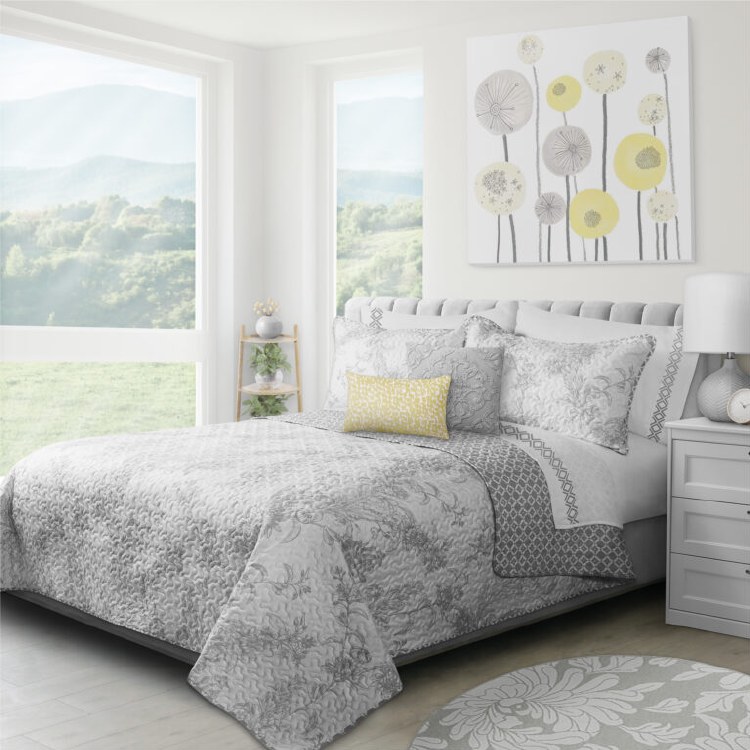 TRANSITIONS GREY QUILT- SET3- QUEEN