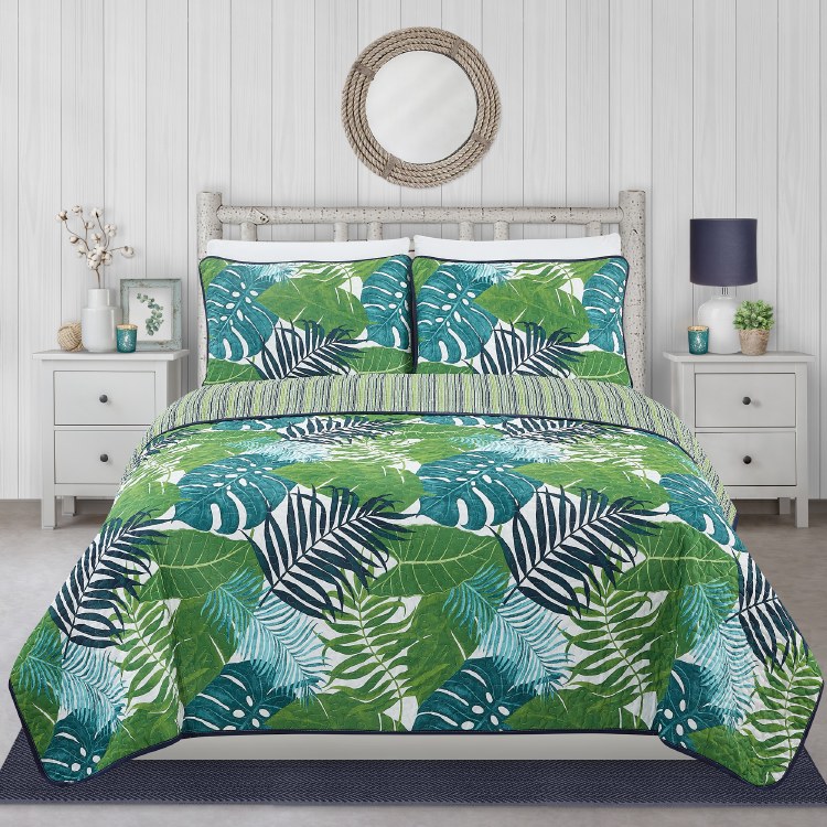 TROPICAL QUILT SET -3 PIECE - KING