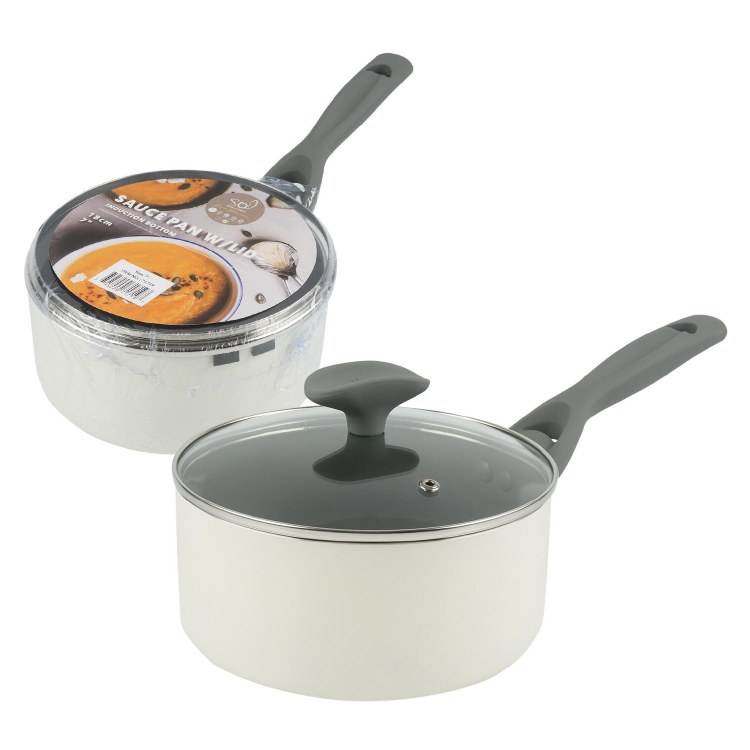 WHITE SAUCEPAN W/ LID