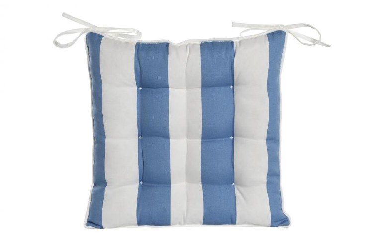 STRIPE SEATPAD BLUE 16" x 16"