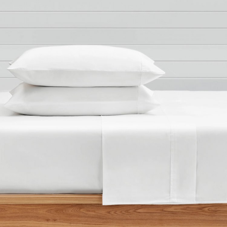 SATEEN WHITE SHEET SET-KING-300TC