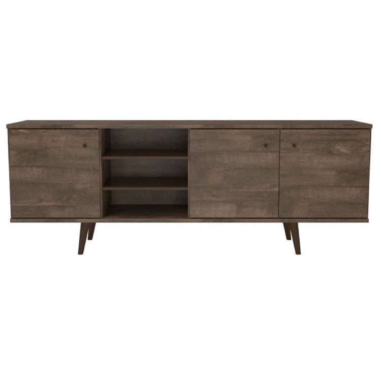 WOOD TV UNIT 3 DOOR-BROWN