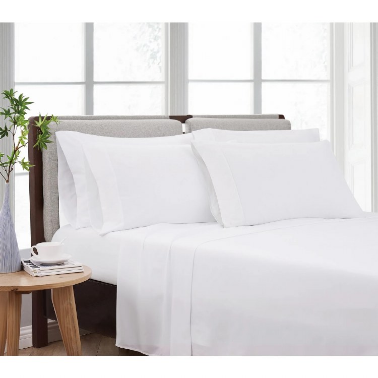 WHITE SHEET QUEEN SET-6 PC