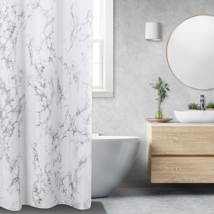 MARBLE SHOWER CURTAIN