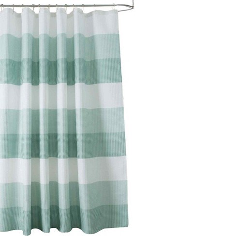 WAFFLE SHOWER CURTAIN-SAGE