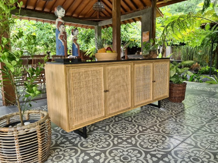 MIAMI SIDEBOARD MARBLE TOP WITH 4 DRAWERS