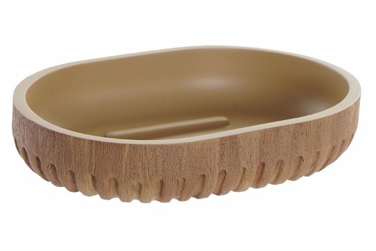 RESIN SOAP DISH-BROWN